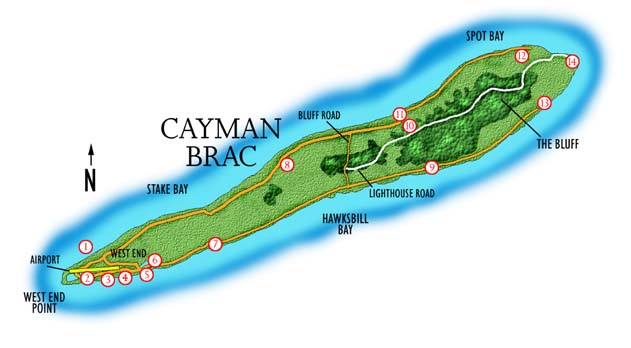 Map of Cayman Brac
